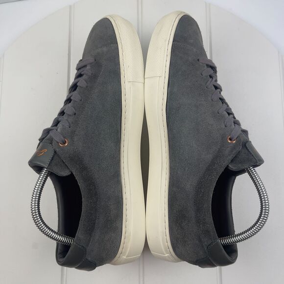 Good Man Mens Size 9 Brand Edge Grey Suede Low Sneaker Italy Shoes - Picture 6 of 10